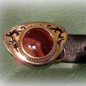 VTG Mens unisex Tiger Eye and Belt Buckle stainles